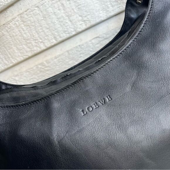 LOEWE Black Y2K Vintage Slouchy Tote Shoulder Bag Grunge - Picture 3 of 16